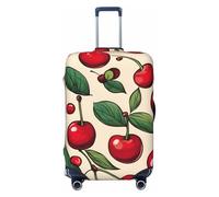 SDFHU lovely sweet red cherry 2 Print Suitcase Covers Personalized Luggage Protector Elastic Washable Travel Gear Cover, Black, S