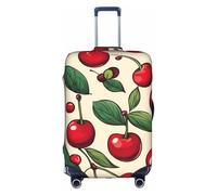 Sdfhu lovely sweet red cherry 2 Print Unique Travel Luggage Cover Washable Anti Scratch Suitcase Protector for Vacation, White, L