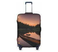 Sdfhu Moonlit Canoe Allagash River Print Unique Travel Luggage Cover Washable Anti Scratch Suitcase Protector for Vacation, White, M