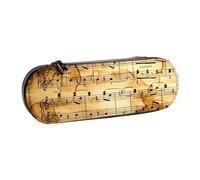 SDFHU Music Note Print Print Leather Pencil Case – Versatile Leather Pen Holder Pencil Pouch Travel Everyday Use