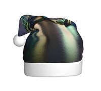 SDFHU Night London Tower Bridge Print Santa Hat For Men And Women Party Cap Holiday Headwear For Christmas New Year