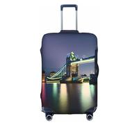 Sdfhu Night London Tower Bridge Print Unique Travel Luggage Cover Washable Anti Scratch Suitcase Protector for Vacation, White, XL