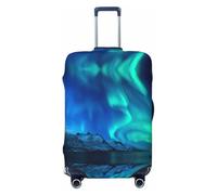 SDFHU Northern Lights Print Suitcase Covers Personalized Luggage Protector Elastic Washable Travel Gear Cover, Black, M