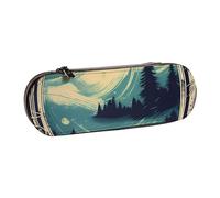 SDFHU Not All Who Wander Are Lost 1 Print Leather Pencil Case – Versatile Leather Pen Holder Pencil Pouch Travel Everyday Use