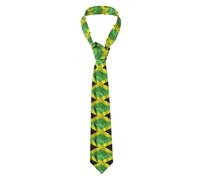 SDFHU Old Jamaican Flag Print Men's Necktie Stylishly Dress Tie for Everyday Outfits, Father, and Groomsman Black, Black, One size