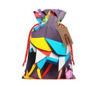 SDFHU Origami Multicolor Papercraft Cranes 1 Printing Festive Christmas Gift Bag Drawstring For Holiday Xmas Birthday Party Presents