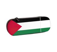 SDFHU Palestine flag Print Leather Pencil Case – Versatile Leather Pen Holder Pencil Pouch Travel Everyday Use