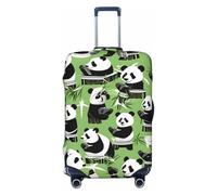 SDFHU Panda bamboo Print Suitcase Covers Personalized Luggage Protector Elastic Washable Travel Gear Cover, Black, S