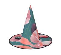 SDFHU Pastel Poppies Print Comfortable Unisex Halloween Witch Hat For Party Carnival Accessory Cap Cosplay