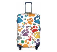 Sdfhu Paw Prints Art 1 Print Unique Travel Luggage Cover Washable Anti Scratch Suitcase Protector for Vacation, White, L