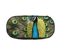 SDFHU peacock feather Print Pencil Case Stationery Tool Office Supplies Unisex Accessory Suitable Any Occasion, Black, One Size, Cute