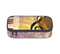 SDFHU Piano Violin Music Notes Print Multifunctional Pencil Case Stationery Storage Bag Supplies Cosmetic Items Adults