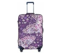 Sdfhu Purple Butterflies Print Unique Travel Luggage Cover Washable Anti Scratch Suitcase Protector for Vacation, White, M