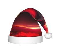 SDFHU Red Sky At Night Starry Print Christmas Hat For 13.78in Santa Cap Xmas Holiday For Festive And Party Accessories
