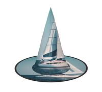 SDFHU Sailboat Ship Landscape Print Comfortable Unisex Halloween Witch Hat For Party Carnival Accessory Cap Cosplay