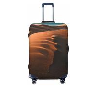 SDFHU Sand Dunes Print Suitcase Covers Personalized Luggage Protector Elastic Washable Travel Gear Cover, Black, L