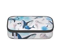 SDFHU Sea whale and jellyfish Print Multifunctional Pencil Case Stationery Storage Bag Supplies Cosmetic Items Adults