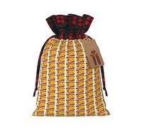 SDFHU Spanish Flag Printing Christmas Drawstring Gift Bags Reusable Xmas Sacks For Holiday Packaging Needs