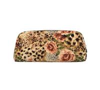 SDFHU Striped Leopard Print Adults Pencil Bag Versatile Pencil Case Zipper Multifunctional Zipper Pencil Case