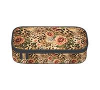 SDFHU Striped Leopard Print Multifunctional Pencil Case Stationery Storage Bag Supplies Cosmetic Items Adults