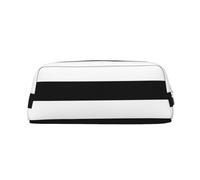 SDFHU stripes black white Print Adults Pencil Bag Versatile Pencil Case Zipper Multifunctional Zipper Pencil Case