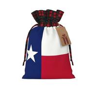 SDFHU Texas State Flag Printing Christmas Drawstring Gift Bags Reusable Xmas Sacks For Holiday Packaging Needs
