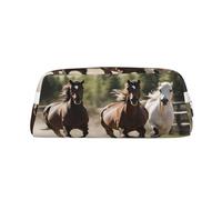 SDFHU Three running horses Print Adults Pencil Bag Versatile Pencil Case Zipper Multifunctional Zipper Pencil Case