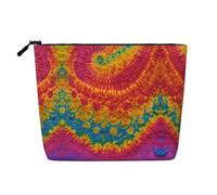 SDFHU Tie Dye Hippies Print Toiletry Pouch for Women Single-layer Makeup Bag Travel Essentials Cosmetic Zippered, Black, One Size