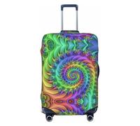 SDFHU Tie Dye Print Suitcase Covers Personalized Luggage Protector Elastic Washable Travel Gear Cover, Black, M