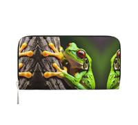 SDFHU Tree Frog Baby Print Women Wallet Trendy Travel-Friendly 7.9X3.9in Casual Clutch Purse Gift for Ladies, Black, One Size, Art