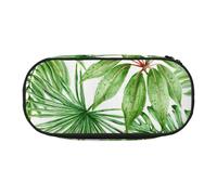 SDFHU Tropical Palm Banana Leaves Print Pencil Case Stationery Tool Office Supplies Unisex Accessory Suitable Any Occasion, Black, One Size, Cute