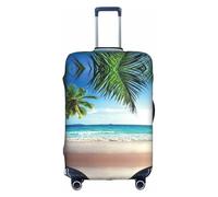 Sdfhu Tropical Palm Tree Hawaii Beach Print Unique Travel Luggage Cover Washable Anti Scratch Suitcase Protector for Vacation, White, S