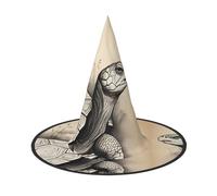 SDFHU Turtle Write Print Comfortable Unisex Halloween Witch Hat For Party Carnival Accessory Cap Cosplay