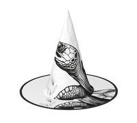 SDFHU Turtle Write Print Comfortable Unisex Halloween Witch Hat For Party Carnival Accessory Cap Cosplay, Black, 2 PCS