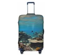 Sdfhu Underwater Ocean View Print Unique Travel Luggage Cover Washable Anti Scratch Suitcase Protector for Vacation, White, S
