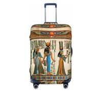 SDFHU women in ancient egypt Print Suitcase Covers Personalized Luggage Protector Elastic Washable Travel Gear Cover, Black, S