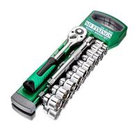 SDFIXINGS 12pcs Metric Socket Drive Set 8-24mm with Quick Release 1/2" Drive Ratchet Wrench 24 Teeth & 5" Extension Bar, High Grade Chrome Vanadium Steel, Rust Resistant, Car Garage Mechanic Home DIY