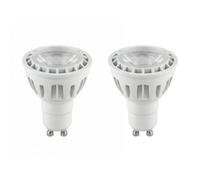 SDFIXINGS GU10 LED Bulb, 6W, Cool White 6500K, 500LM Daylight Spotlight, COB Non-Dimmable Lamp, Energy Efficient Halogen Replacement, Meridian Lighting AC 175-250V (Pack 2)