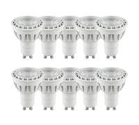 SDFIXINGS GU10 LED Bulb, 6W, Cool White 6500K, 500LM Daylight Spotlight, COB Non-Dimmable Lamp, Energy Efficient Halogen Replacement, Meridian Lighting AC 175-250V (Pack 10)