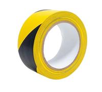 SDFIXINGS Hazard Warning Tape 50mm (2") x 33m | Strong Adhesive Safety Marking Striped Caution Tape for Stairs, Hazardous Areas, Construction Sites, Warehouses & Industrial Use (1, Black & Yellow)
