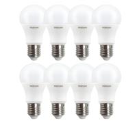 SDFIXINGS LED A60 E27 Edison Screw Light Bulb 9.5W 60W Equivalent Warm White 3000K 810 Lumens Opal GLS Lamp Dimmable, Energy Saving 25,000 Hours - Pack of 2 for Ceiling, Table & Floor Lamps (Pack 8)