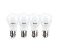SDFIXINGS LED GLS E27 Edison Screw Light Bulb 6.5W 45W Equivalent Warm White 3000K 600 Lumens A60 Opal Lamp Non-Dimmable Instant Start Flicker-Free Energy Saving 25,000 Hours (Pack 4)