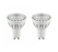 SDFIXINGS Meridian Lighting 6W GU10 LED Spotlight Bulb, 430 Lumens, Warm White 3000K, COB Lens Technology, Non-Dimmable, AC 175-250V, Energy Saving Replacement for Halogen GU10 Lamps (Pack 2)