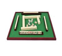 SDFSDE Chinese Mahjong Set With 144 Melamine Tiles And Foldable Table Portable Mah-Jongg Travel Board Game Set For Travel, Party & Gathering