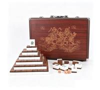 SDFSDE Chinese Mahjong Tile Set 146PCS Acrylic & Walnut Mahjong Tiles Traditional Mah Jong Game For Family Leisure And Gift(Aluminium case)