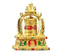 SDFsdfdS Solar-powered prayer wheels, TableTop Ornaments, for Car Decor, Tibetan Prayer Wheel
