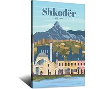 SDFSF Shkoder Albania Vintage Travel Posters Painting Poster Modern Gift Bedroom Decorative