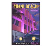 SDFSF Vintage Travel Posters Miami Beach Painting Poster Modern Gift Bedroom Decorative