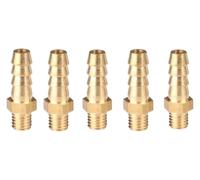 SDFUBO 5PCS 3mm 4mm 5mm 6mm 8mm 10mm OD Hose Barb M3 M4 M5 M6 M8 M10 Metric Male Thread Brass Pipe Fitting Coupler Connector Adapter .26214