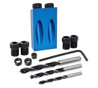 SDFUBO Pocket Hole Jig Kit Woodworking Drilling Bit 15 Degree Drill Guides Joint Angle Drive Adapter Locator Carpentry Tool .26217